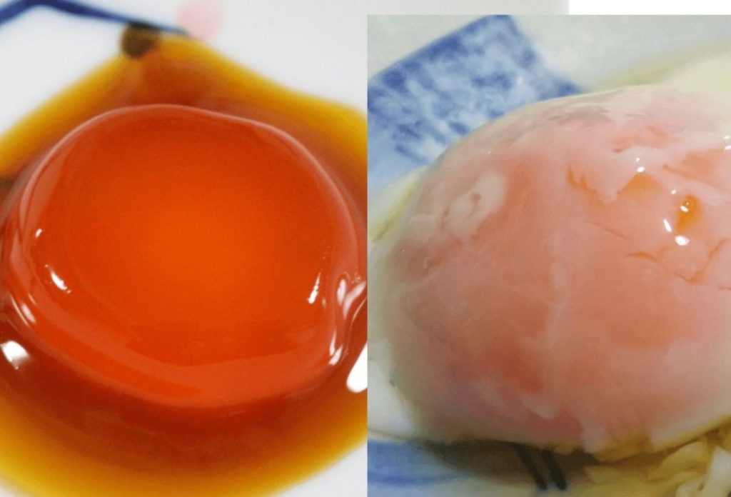 Two types of raw egg