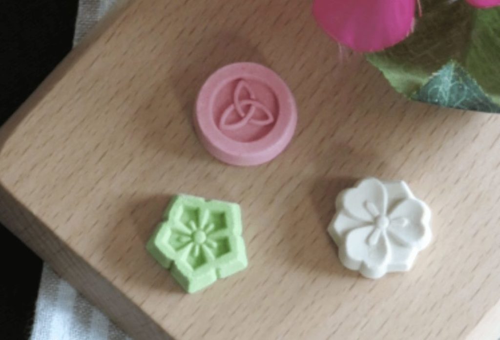 Three colors of Rakugan (Japanese hard and dainty sweet)