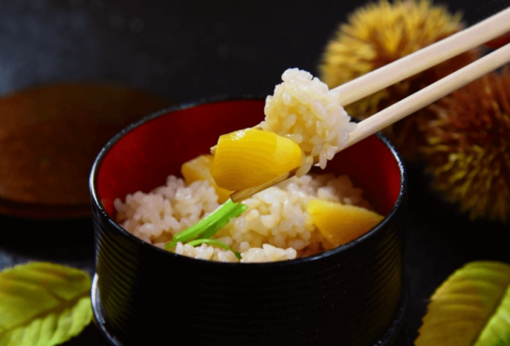Rice cooked with chestnuts