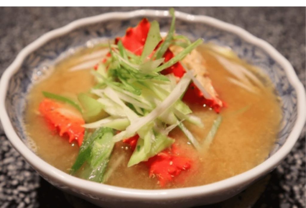 Teppo soup with lots of crab meat